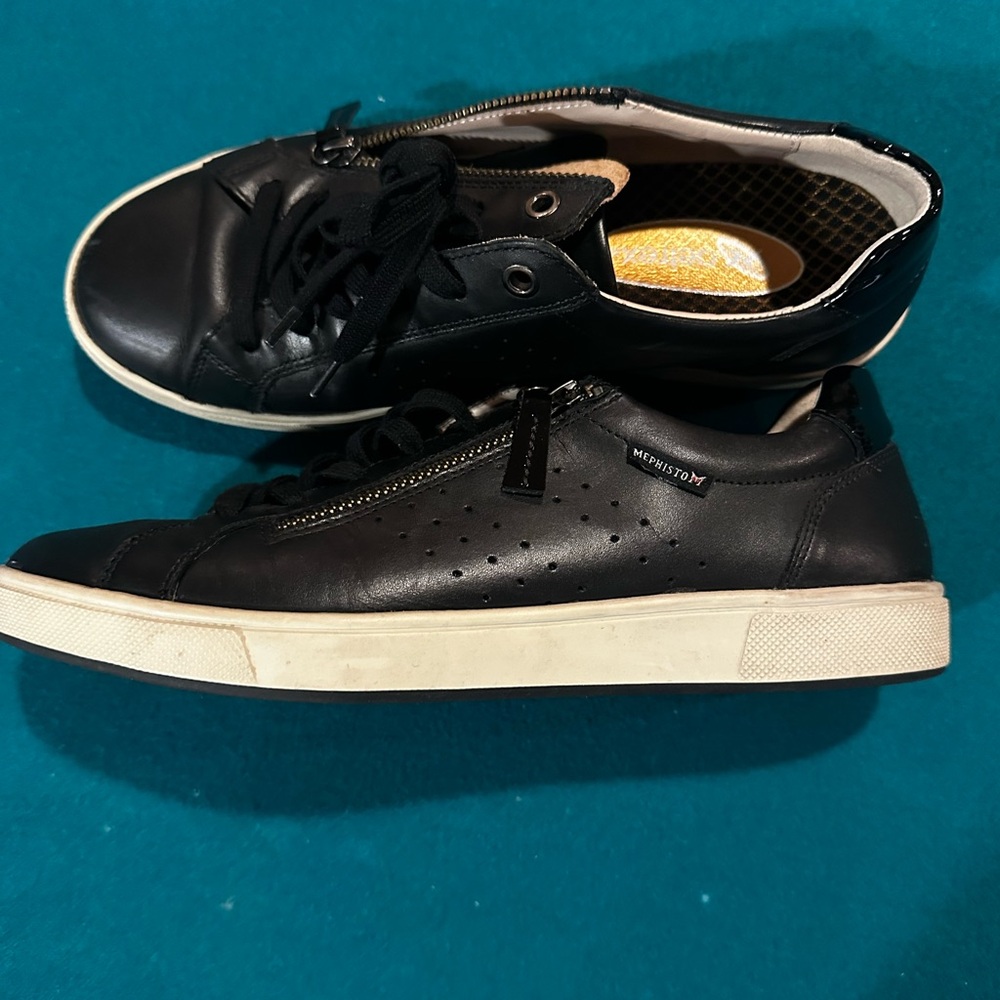 Mephisto Black Zipper Sneakers